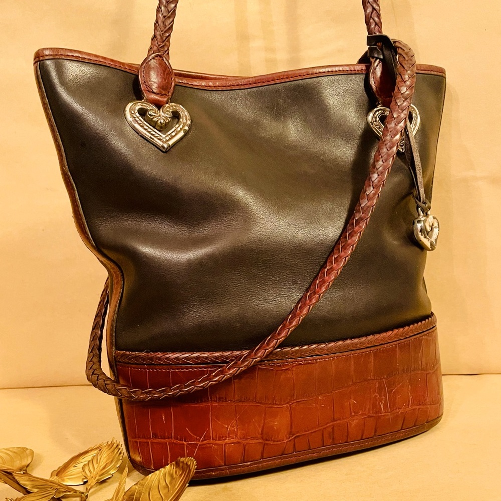 Vintage Brighton "Caroline" Embossed Leather Tote bag/Shoulder Bag/Satchel